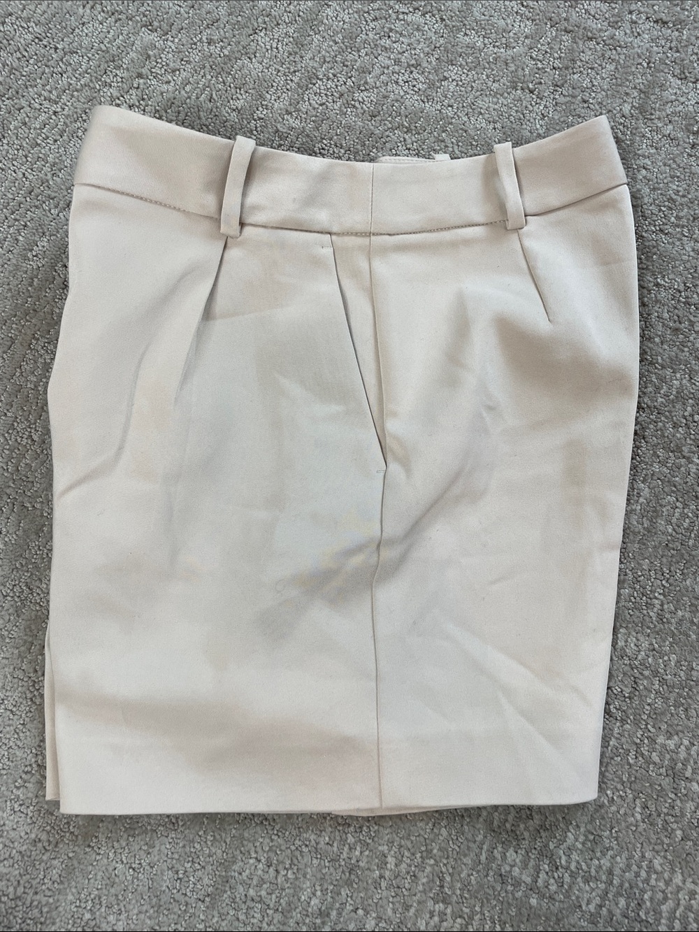 Zara High-Waist Tailored Shorts in Cream